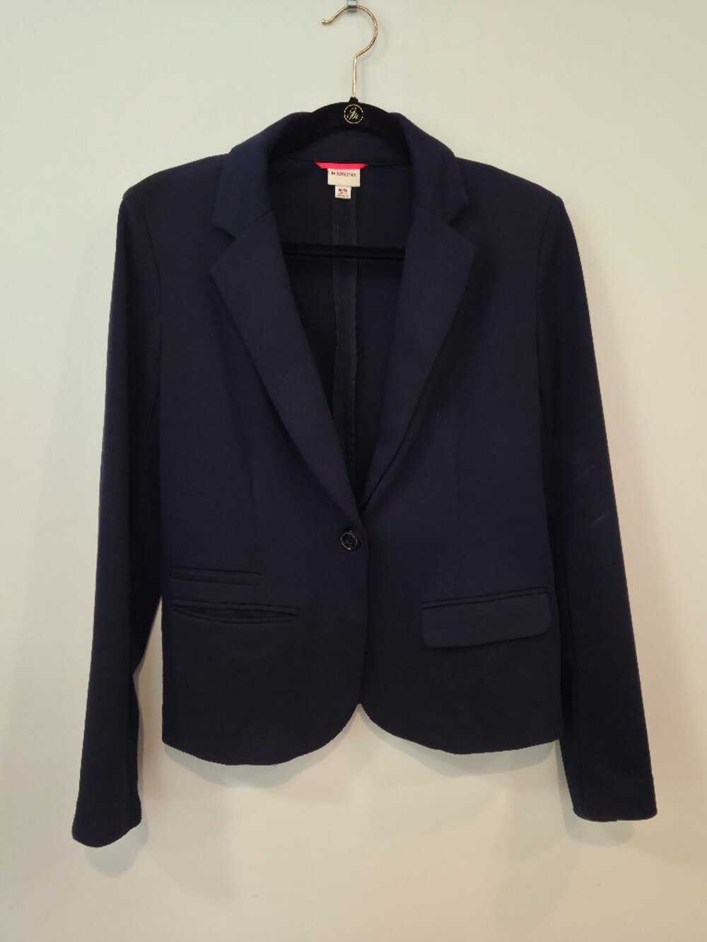 Navy Blue Blazer One Button Preppy Classic Jacket